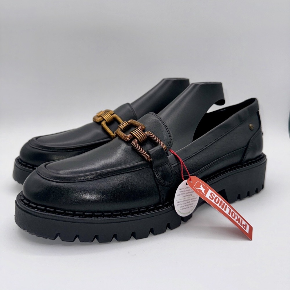 Pikolinos Aviles‎ Loafers Women's Size 10 - 10.5 EU 41 Black Leather Platform